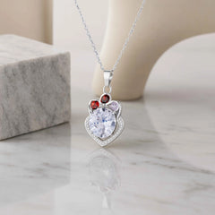 Statement Clear CZ Pendant with Color Accents in 925 Silver
