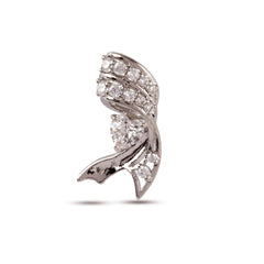 Traditional Design Bow Silver Plated with Diamonds Earrings - Rukhmani