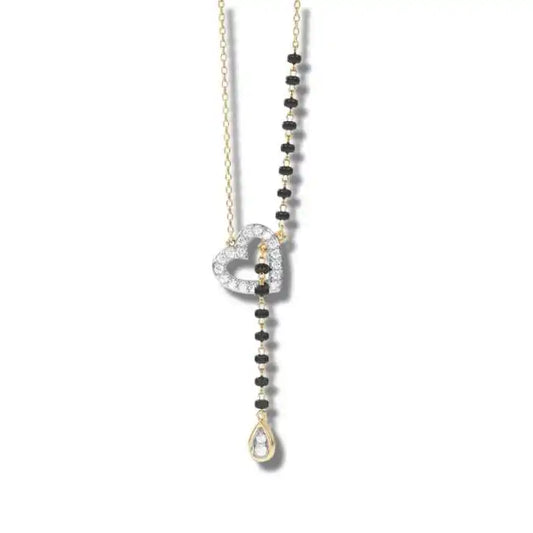 Silver Entwined Heart Mangalsutra