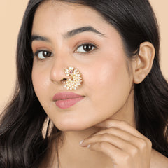 Fancy Design Heritage Pearl Gold Plated Nath