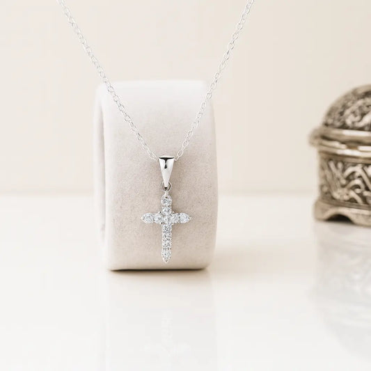 925 Silver Crystal Cross Pendant