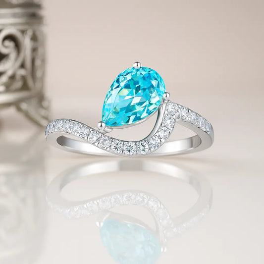 925 Sterling Silver Elegant Pear Radiance Ring