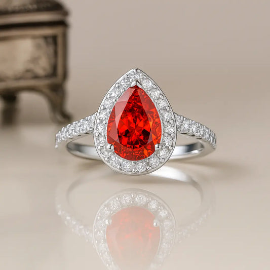 925 Sterling Silver Teardrop Elegance Pear Ring