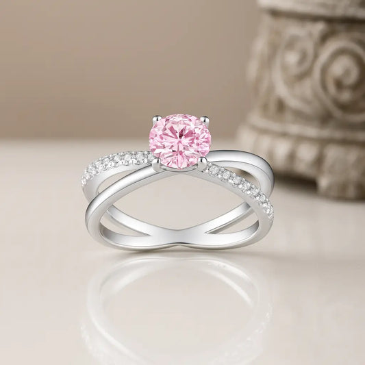 925 Sterling Silver Elegant Glow Round Stone Ring