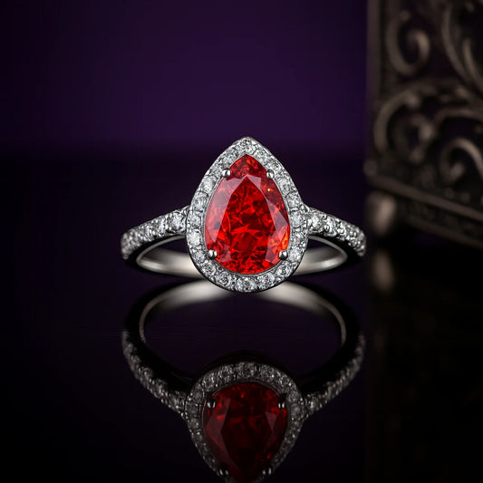 925 Sterling Silver Teardrop Elegance Pear Ring