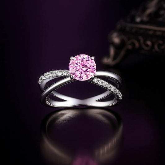 925 Sterling Silver Elegant Glow Round Stone Ring