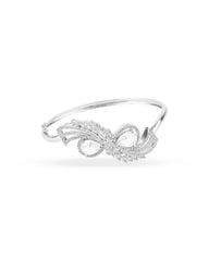 Silver Plated Clear Diamond Kada Bracelet