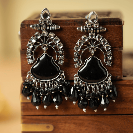 Trending black dangler drop earrings - Rukhmani