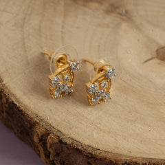 Set of gold plated unique diamond necklace and earring - Rukhmani