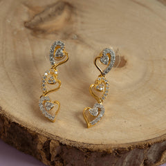 Set of heart shape chain unique necklace and earring - Rukhmani