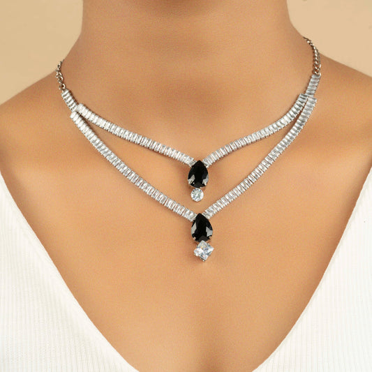 Fancy Spinel Diamond Pendant Necklace Set with Earrings - Rukhmani