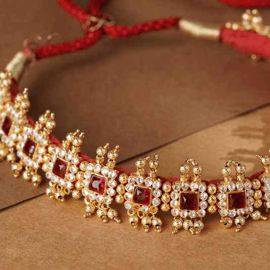 Rukhmani's Classic Gold Plated Chinchpeti - Rukhmani
