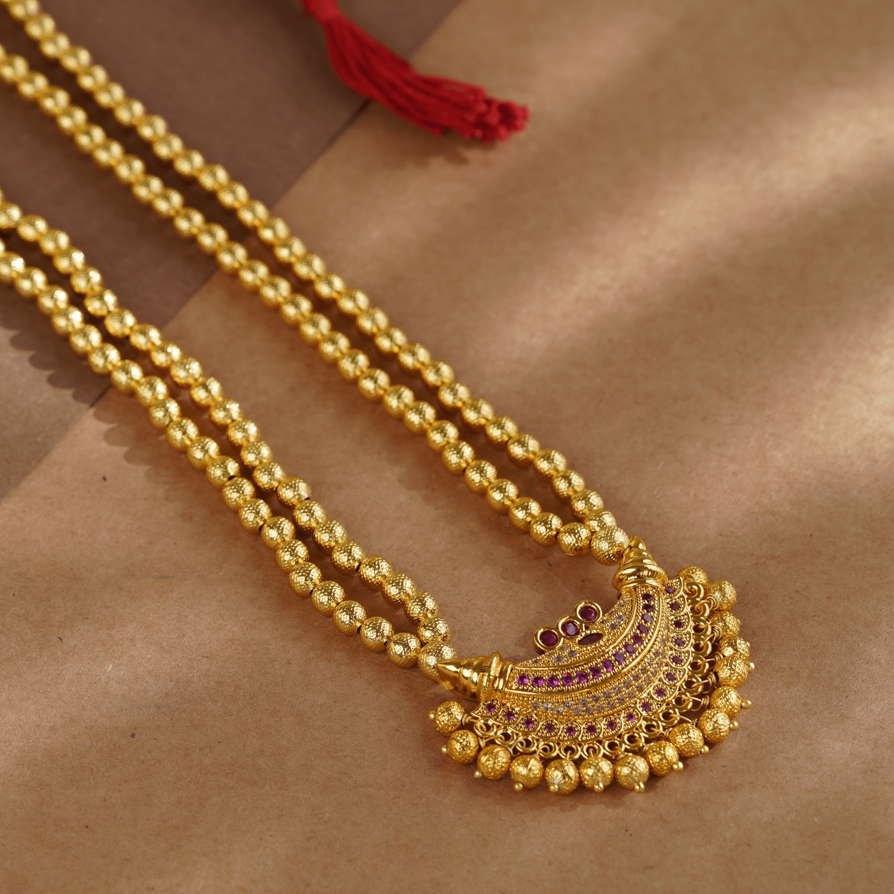 Rukhmani's Mystic Gold Plated Kolhapuri Chandrakor Haar - Rukhmani