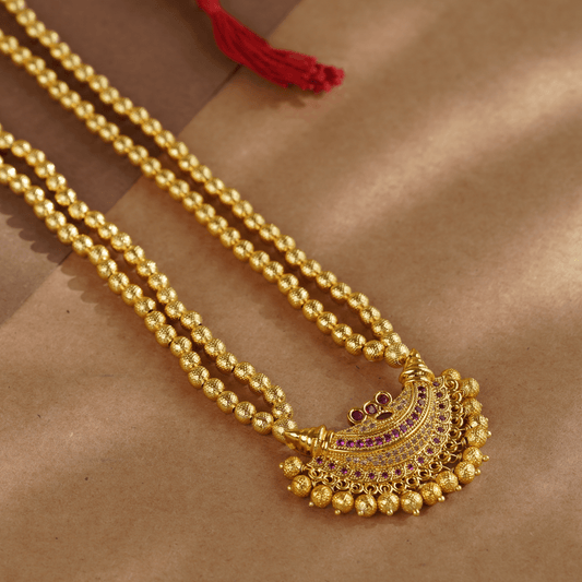 Rukhmani's Mystic Gold Plated Kolhapuri Chandrakor Haar - Rukhmani