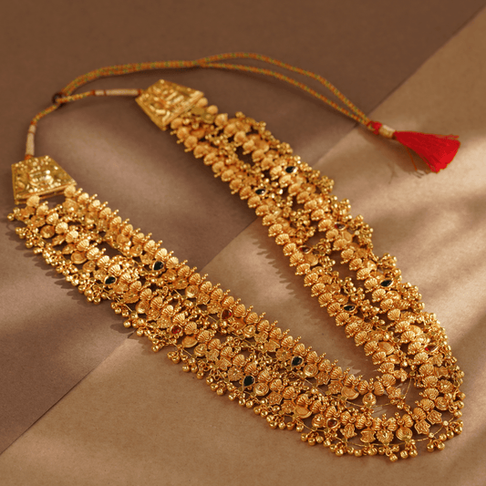 Rukhmani's Divine Grace Gold Plated Double Layered Kolhapuri Saaj - Rukhmani