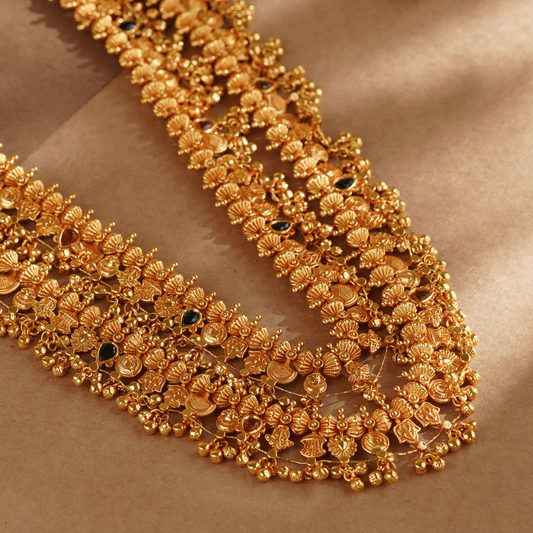 Rukhmani's Divine Grace Gold Plated Double Layered Kolhapuri Saaj - Rukhmani