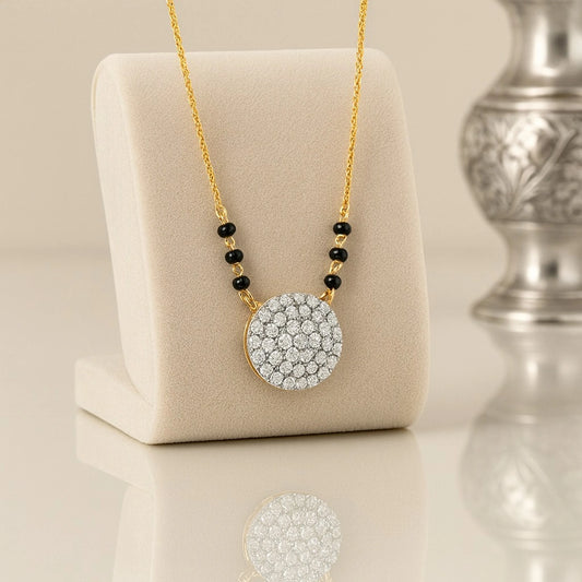 Layered Sparkle Disc CZ Mangalsutra