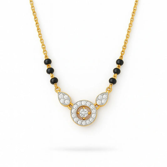925 Sterling Silver Sparkling CZ Mangalsutra | Gold Plated Elegant Daily Wear Jewelry for Women