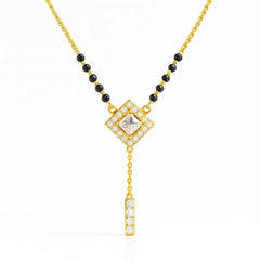 Twin Halo Mangalsutra in Sterling Silver