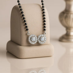 Radiant Solitaire Mangalsutra in Gold Finish