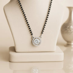 925 Premium CZ Mangalsutra | Rhodium Bridal Jewelry