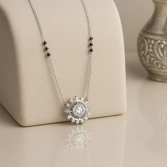 Floral Halo Diamond Mangalsutra