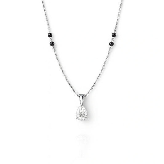 Silver Brilliant Round Drop Mangalsutra