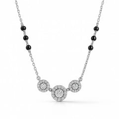 Silver Petite Charm Floral Mangalsutra Necklace