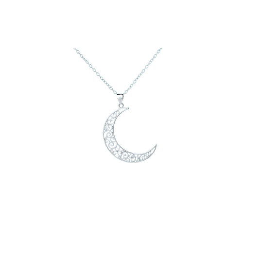 Crescent Moon Pendant in 925 Sterling Silver
