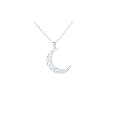 Crescent Moon Pendant in 925 Sterling Silver