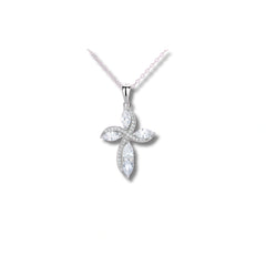 Sparkling 925 Silver Floral Leaf Pendant