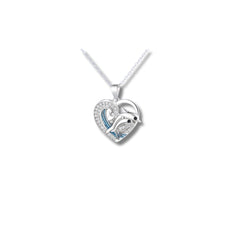 Blue Wave Dolphin Pendant in 925 Sterling Silver