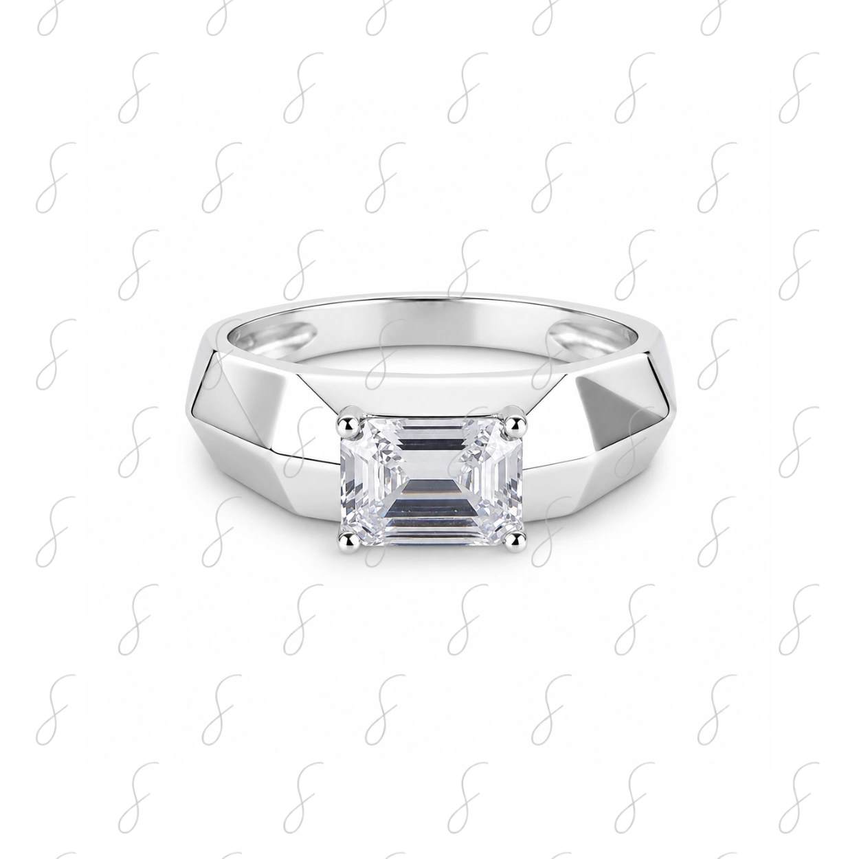 7A SOLITAIRE HAMMER GENTS RING