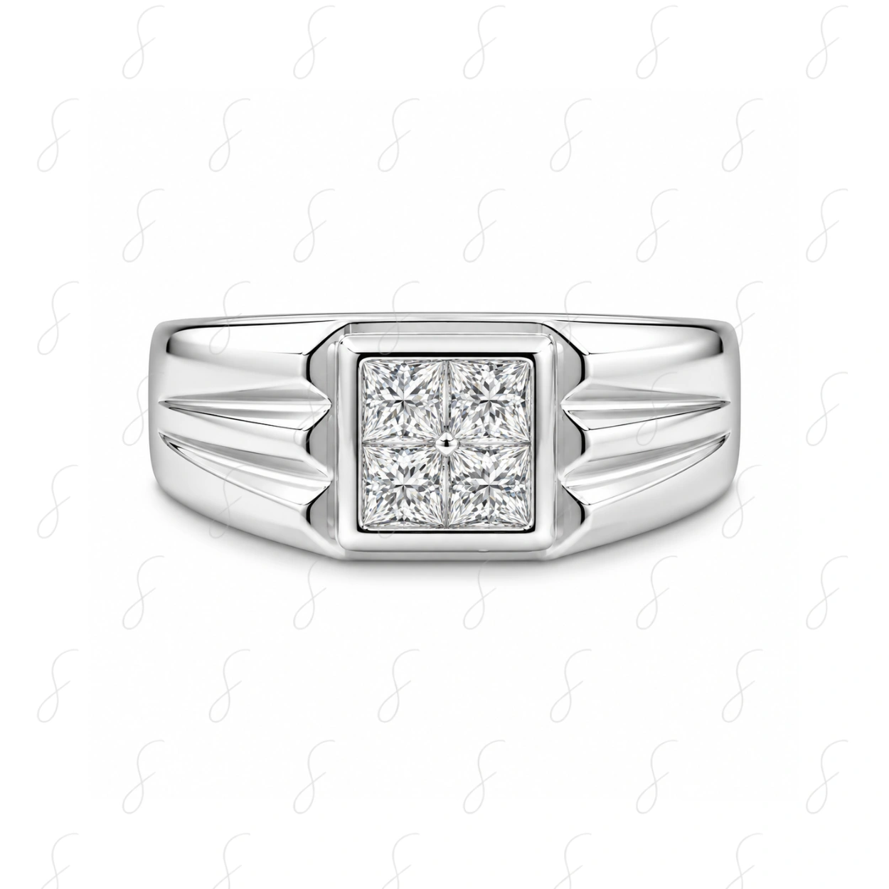 HI-Q PRM CZ 4 STONE GENTS RING