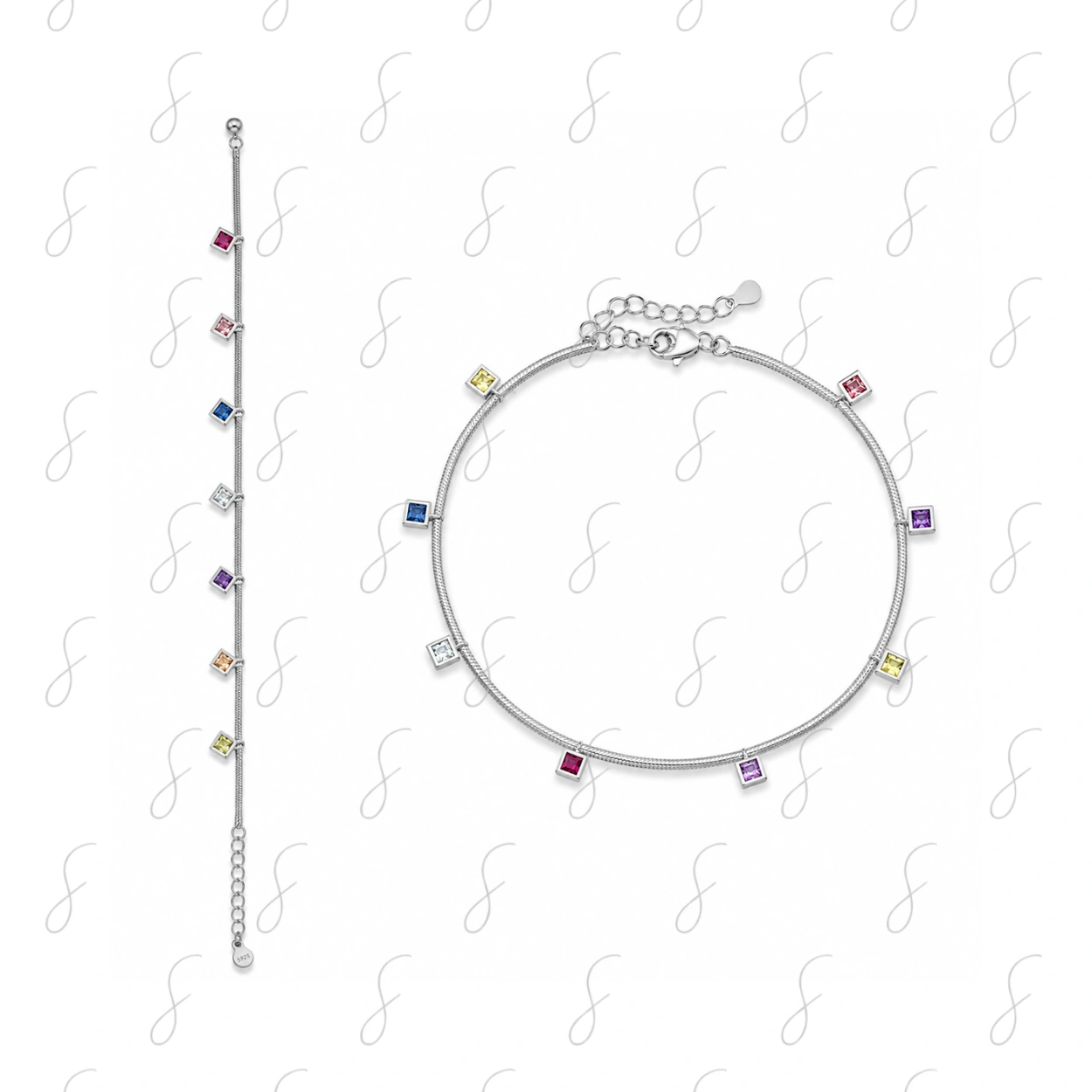 EXCLUSIVE CZ FLAT SNAKE ANKLET