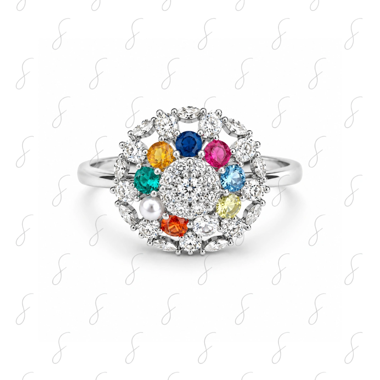 EXCLUSIVE NAVRATNA LADIES RING