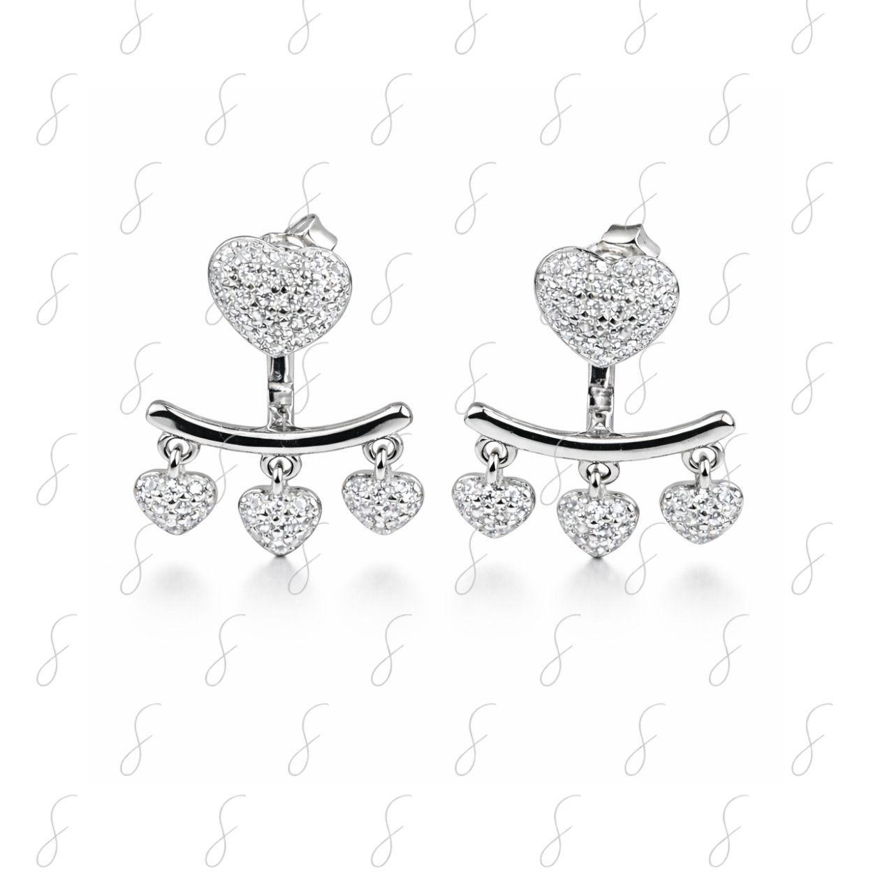 AA+ 2IN1 HEART EARRINGS 3GM