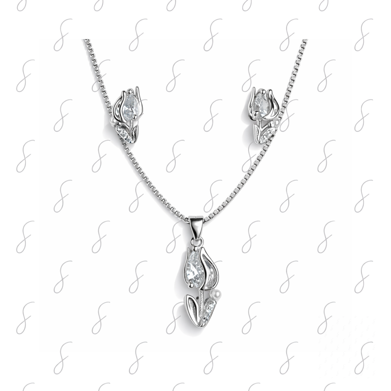 AAA+ EX CHAIN PENDANT WITH EARRING
