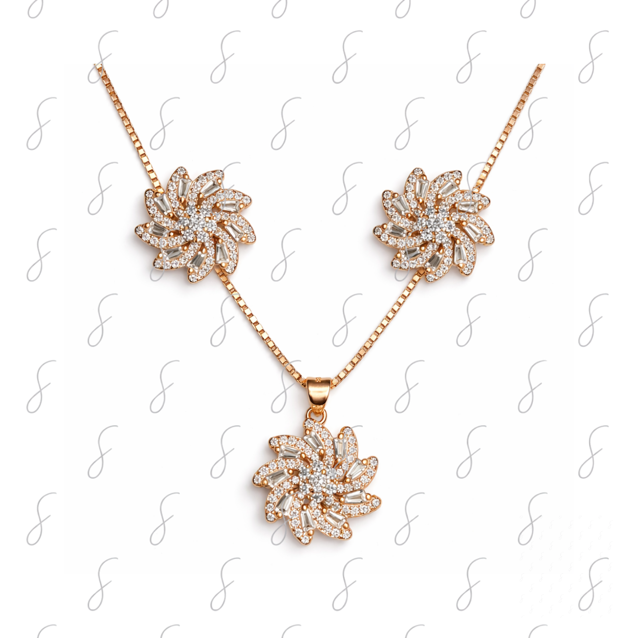 AAA+ EX CHAIN PENDANT WITH EARRING
