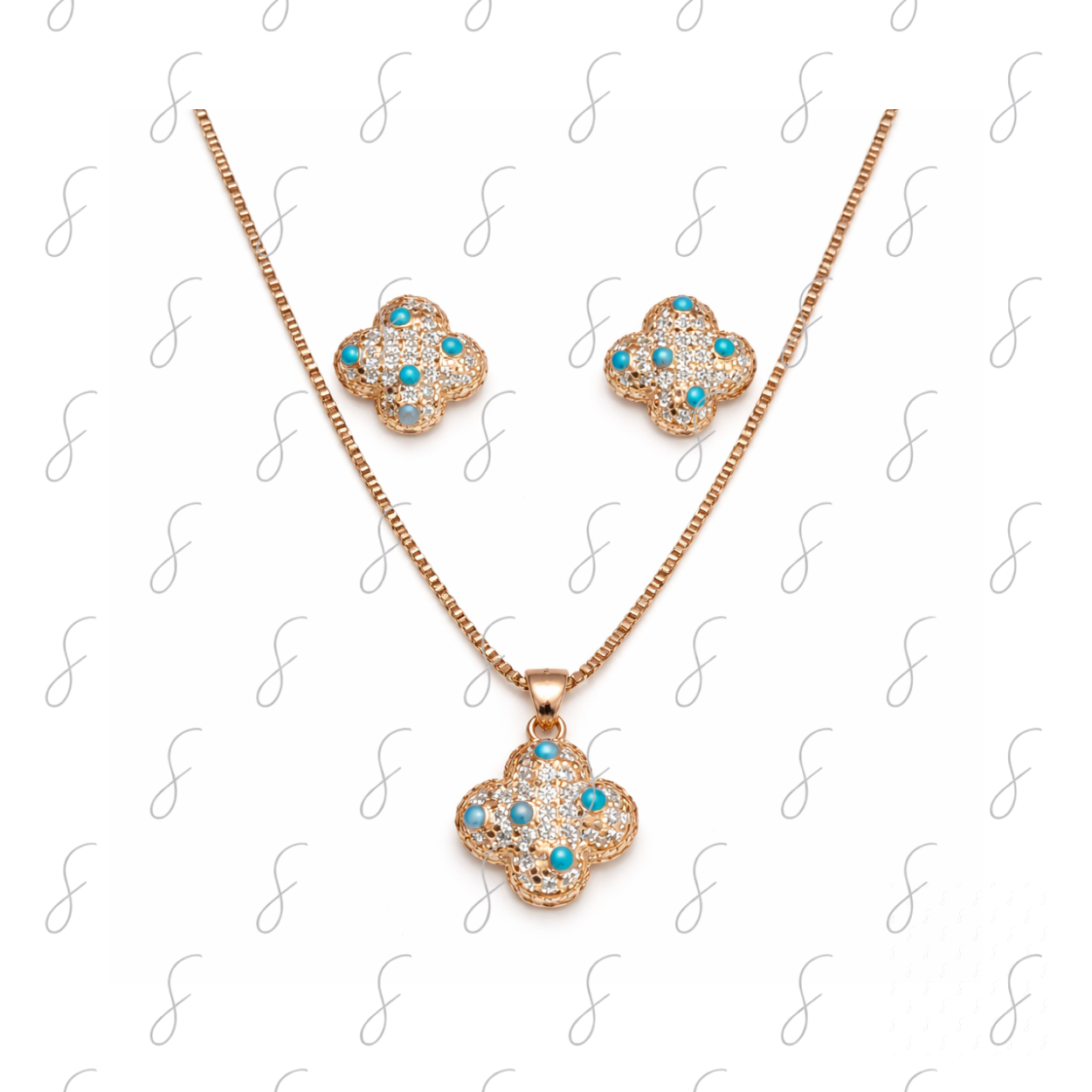 AAA+ EX CHAIN PENDANT WITH EARRING
