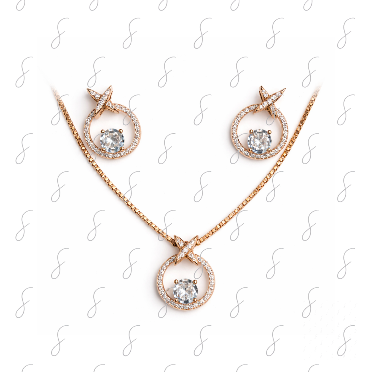 AAA+ EX CHAIN PENDANT WITH EARRING