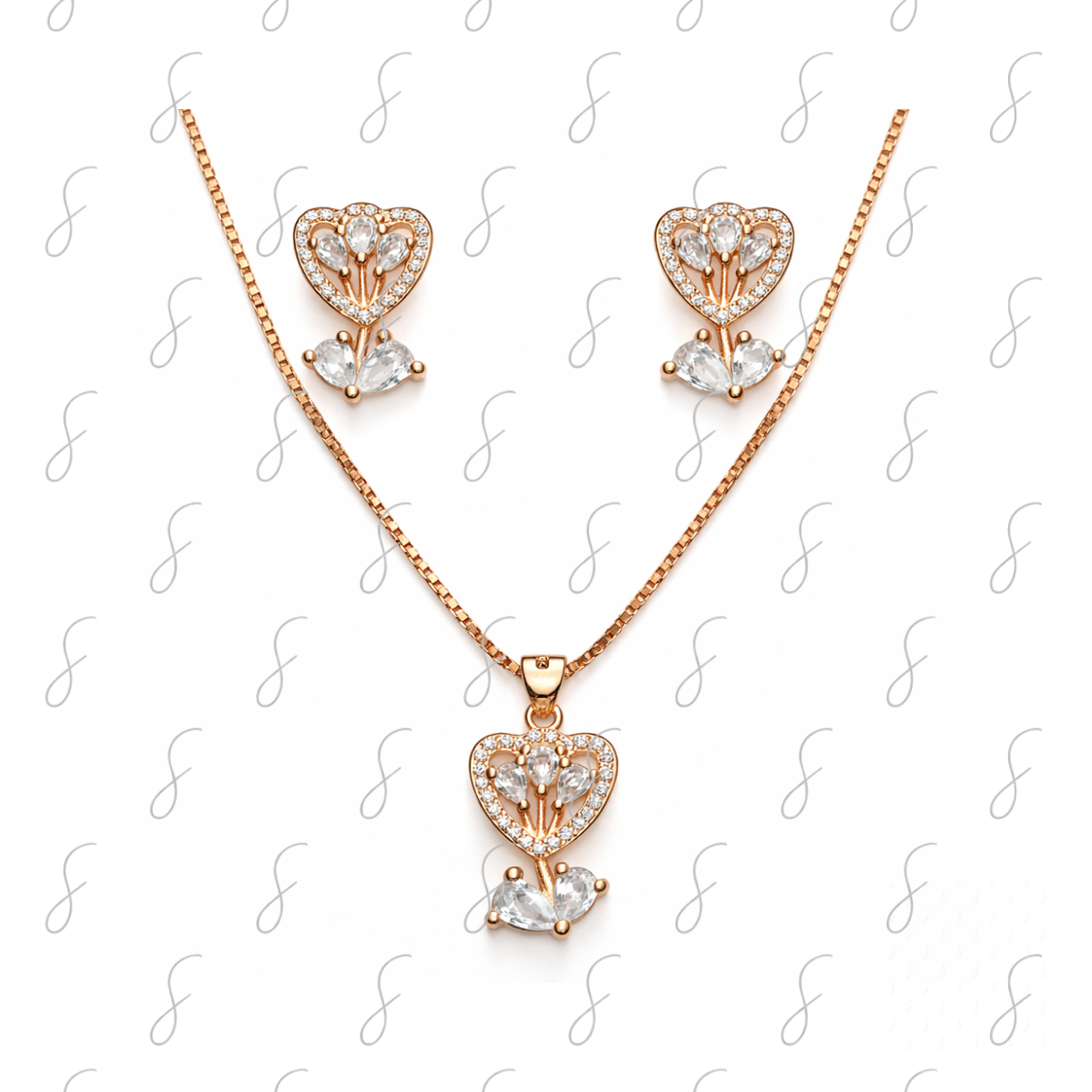 AAA+ EX CHAIN PENDANT WITH EARRING